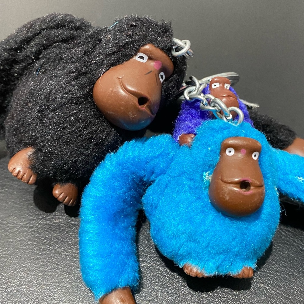 2 pcs | Cute Kipling Monkey Mom & Baby Keychains Key Rings Bag Purse Accessory